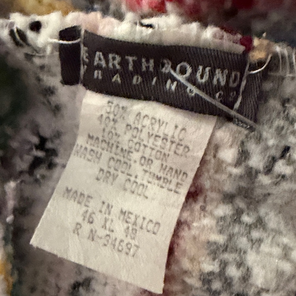 Earthbound Trading Cropped Jerga Baja Drug Rug Hoodie size XL - Picture 4 of 4